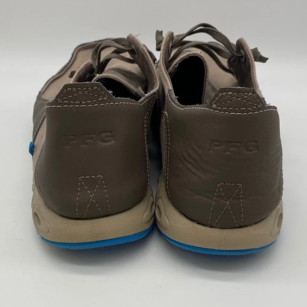 Columbia Bahama Vent PFG Boat Shoes Mens 13 Wide Brown Canvas Leather BI4676-006